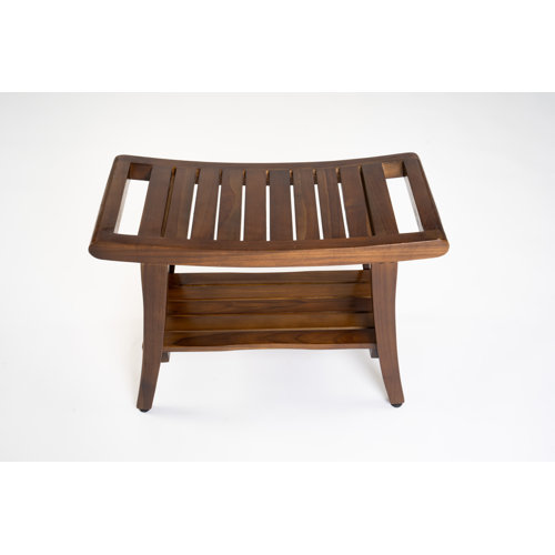 Shower Benches You Ll Love In 2024 Wayfair Canada   Madalynn 25'' W Teak Shower Bench 